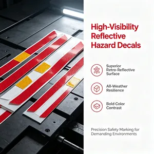 Reflective Safety Warning Stickers Red Yellow Rectangular Self-Adhesive Waterproof Industrial Use <b>Labels</b> - Product Image 5