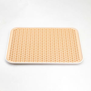 Alfombrilla de silicona para arena para gatos, alfombrilla para atrapar arena para gatos, diseño de doble capa de panal, fácil de limpiar, alfombrilla reutilizable para arena para gatos - Product Image 1
