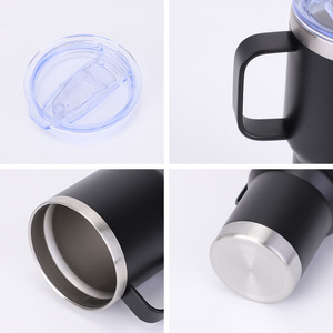 Custom Logo verniciato a polvere 20oz in acciaio inox doppia parete isolato da viaggio Tumbler con manico da esterno tazza da <span class=keywords><strong>caffè</strong></span> tazze con coperchio - Product Image 2