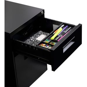 Archivador metálico Alera de dos cajones en negro, 14 7/8 ancho x 19 1/8 profundo x 21 5/8 alto - Elegante archivador - Product Image 1