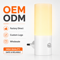 Lampe de nuit à détecteur de mouvement automatique, LED, à brancher, lumière blanche chaude 2700K, pour chambre, salle de bain, escalier, boîtier ABS