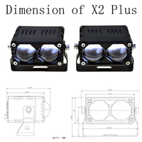 Lampu Kabut Motor LED Senlo X2 Plus 90W Dual Color, Lampu Sorot LED Tambahan untuk Motor, Laris Terjual