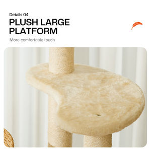 Rumah pohon kucing Sisal desain baru rumah kucing rotan lantai ke langit-langit rumah kayu Solid alam untuk kucing besar - Product Image 5