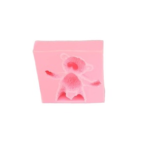 Silicone Fondant Mold Teddy Bear Pink Oven Safe Baking Tool For Cake Decorating - Product Image 1