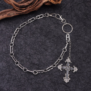<b>Cross</b> Pendant Pants <b>Chain</b> Tibetan Silver Punk Style Casual Waist <b>Chain</b> Single Lap K0062 - Product Image 4