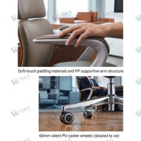 Chaise de bureau moderne avec design ergonomique, hauteur réglable, fonction pivotante, mécanisme de levage pour chambre et bureau à domicile