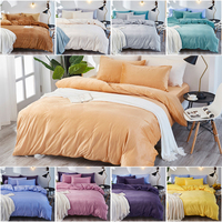Parure de lit en velours cristal polyester, vente en gros d'usine, options multicolores, sur mesure, ensemble 4 pièces pour la décoration de chambre à coucher