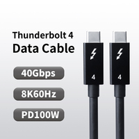ITGZ 100W 5A 8K Video Thunderbolt 4 Kabel USB C 40Gbps Cangkang Aluminium Pendek 30cm untuk Laptop Ponsel Tablet Docking Hub