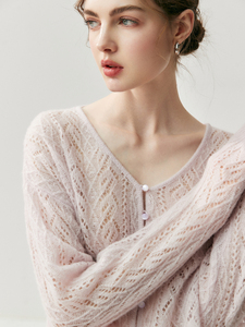 Herbalife Yarn 75% Cachemira 25% Mulberry Silk Knitted Winter <span class=keywords><strong>Long</strong></span> Front Logo Mujer Cuello en V Thin Cardigan Sweater Coat - Product Image 1