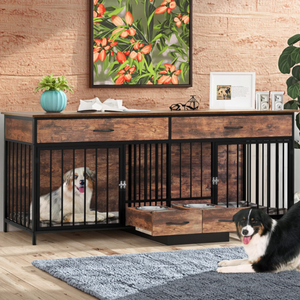 Fabrika fiyat büyük ağır köpek sandık kulübesi kafes mobilya tarzı Metal ahşap - Product Image 1