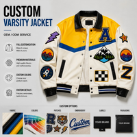 Veste universitaire en laine et cuir personnalisée pour hommes, color block, multi-patchs, style Letterman, Bomber, logo personnalisé, fabricant de marque privée