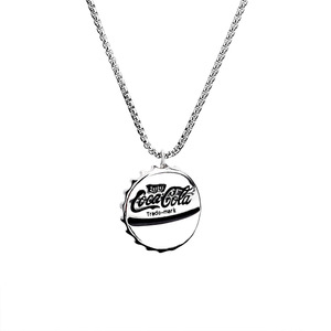 Retro Simple <b>Titanium</b> Steel Geometric Coke Bottle Cap Shaped Pendant Necklace Silver Plated Unisex's Necklaces Fashion Jewelry - Product Image 6