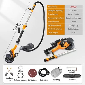 <span class=keywords><strong>Lijadora</strong></span> Eléctrica Industrial <span class=keywords><strong>de</strong></span> 110V/220V, Portátil, sin Polvo, 1550W, Velocidad Variable, 225MM, para <span class=keywords><strong>Cemento</strong></span> y Paredes - Product Image 5