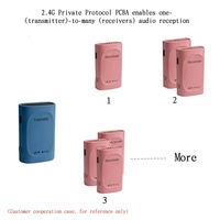 Module audio de diffusion sans fil 2,4 G PCBA avec puce Nordic, un émetteur pour plusieurs récepteurs, système de guide touristique sans fil