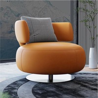 Modernes Modulares Extra Großes Faulenzersofas, Luxuriöses Metall-Einzelsofa für Wohnzimmer, Ecksofa mit Hocker, Freizeitsofa mit Schlichtem Design und Stoffbezug