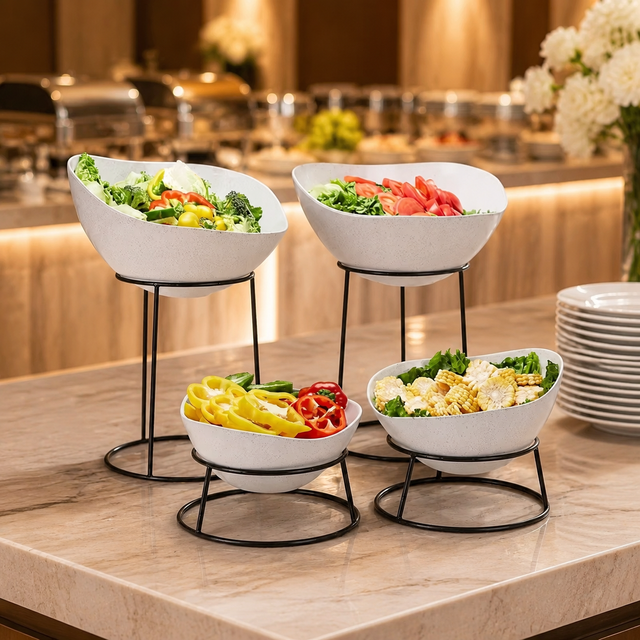 Stainless Steel Buffet Crown Risers Gold Plated Stand Elegant Multi Layer Display Rack for Catering Hotel Banquet Restaurant