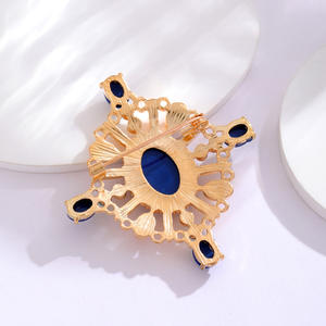 DRAL1109 croix incrustée strass <span class=keywords><strong>broche</strong></span> Style baroque évidé Imitation <span class=keywords><strong>Lapis</strong></span> <span class=keywords><strong>Lazuli</strong></span> <span class=keywords><strong>broche</strong></span> palais rétro perle <span class=keywords><strong>broche</strong></span> - Product Image 5