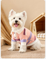 Vêtements pour chiens d'automne et d'hiver, pull rayé en fausse fourrure, vêtements pour chats, pour chiens de petite et moyenne taille, vêtements pour animaux de compagnie, pour cross-bo