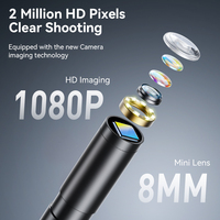 Endoscope industriel C32 avec écran HD de 4,3 pouces, caméra d'inspection avec objectif étanche IP67 de 8 mm pour la réparation automobile et la plomberie