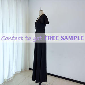 TEENYEE 2026 Nouvelle <span class=keywords><strong>robe</strong></span> de demoiselle d'honneur en satin noir à col en V profond, taille plus, robes pour femmes, <span class=keywords><strong>robe</strong></span> longue de soirée pour femmes - Product Image 4