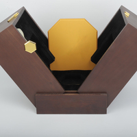Boîte de rangement en bois de luxe faite à la main, rectangulaire, en MDF, en bois, portable, pour l'exposition d'artisanat