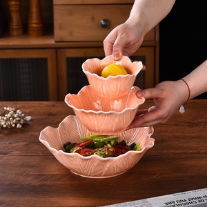 Vente directe usine Lelyi : Service de table en céramique rose créatif motif chou, avec décor sous glaçure et relief de veines de feuille, pour le thé de l'après-midi - Product Image 3