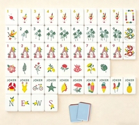 1-7/16" Extra-Large 4-Layer Modern Luxury Melamine American Mahjong 160-Tile Cornflower Blue Peacock Mat