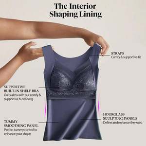 Venta al por mayor de ropa interior térmica sexy para <span class=keywords><strong>mujer</strong></span>, chaleco largo y cálido de invierno, nuevo, talla grande, sin costuras, camisetas sin mangas para <span class=keywords><strong>mujer</strong></span> - Product Image 3