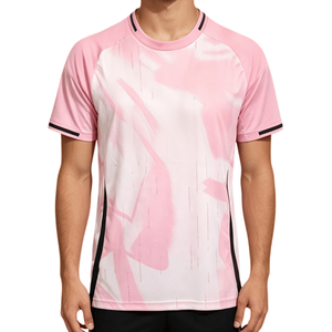 Camiseta de Fútbol Personalizada de Fábrica de Alta Calidad 2026, Edición Especial Rosa del R.<span class=keywords><strong>Madrid</strong></span>, Impresión 3D, Unisex, Transpirable, 100% - Product Image 1