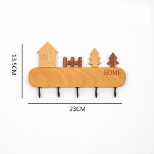 Manufacture directe nordique en bois massif lapin mur clé crochet mural support de rangement crochet <span class=keywords><strong>sans</strong></span> trous de poinçonnage - Product Image 6