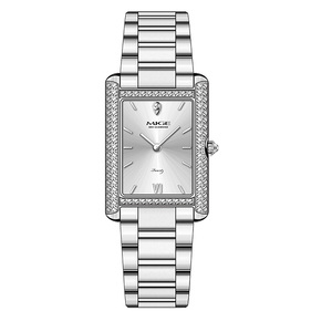 Custom Logo 24MM Luxury Women's Square Quartz <b>Watches</b> 316L Stainless Steel Case Genuine Leather Strap Classic Ladies Wrist <b>Watch</b> - Product Image 4
