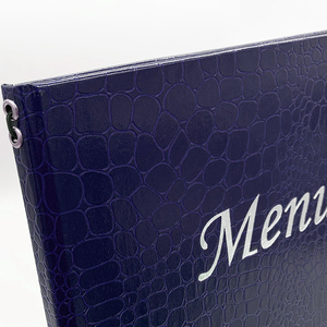 Menú de Cuero con Banda Flexible, Menú de Bar Personalizado, Libro de Menú de Restaurante en Cuero de Cocodrilo - Product Image 4
