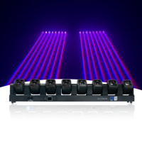 Projecteur matriciel à tête mobile LED 8*40W RGBWA 4-en-1 avec barre annulaire RGB, zoom, wash, beam, contrôle DMX512 et RDM pour discothèque
