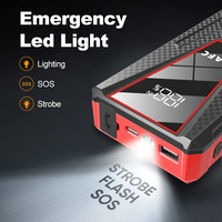 EAFC 1200A 4L Essence 2L Diesel Smart Clip Démarreur de Voiture et Batterie Externe avec Boussole LED pour Véhicules 12V