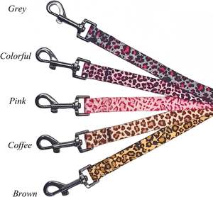Juego de correas para perros Olahibi, patrón de leopardo, material de poliéster, collar ajustable y correa a juego de 5 pies, para perros pequeños.(S, marrón - Product Image 6