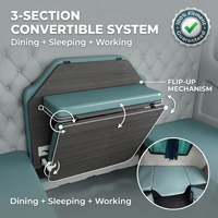 Solution complète d'aménagement intérieur de cabine avec couchettes intégrées, rideaux, housses de sièges, acier inoxydable robuste et luxueux pour Mack Western