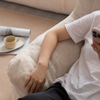 Meilleure vente Pouf d'intérieur doux rempli de mousse en tissu de fourrure Teddy pouf pour le salon hiver chaud déco meubles d'intérieur