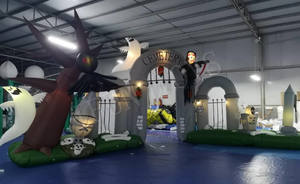 Túnel inflable para Halloween al aire libre, entrada de entrada, Castillo fantasma con <span class=keywords><strong>Goblins</strong></span> para decoración de patio - Product Image 6