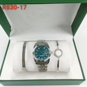 Set de Reloj de Cuarzo de Tres Piezas Geneva Serie Diary de 36 mm con Correa Luminosa de Acero Inoxidable y Ancho de Banda de 24 mm al por Mayor - Product Image 5