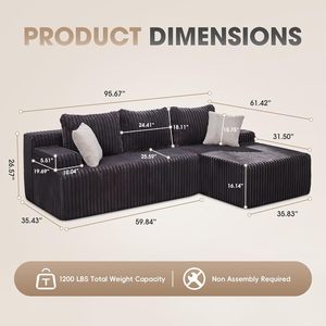 Sofá Seccional Modular Moderno de Corduroy Comprimido al por Mayor de Fábrica, Sofá sin Estructura para Apartamento, Juego de Muebles para Sala de Estar - Product Image 2