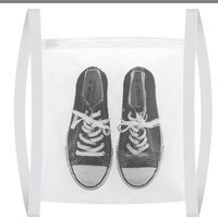 Kustom Logo besar penyimpanan sepatu sarang lebah Mesh tas Sneaker mencuci & kering tas jaring pengering Sneaker tas cucian dengan tali ritsleting