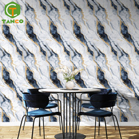 Papier Peint Adhésif 3D Effet Marbre Doré Motif Carrelage Mural Pour Salle de Bain Prix Usine