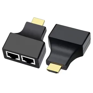 Bộ Mở Rộng HDMI Kép RJ45 Cat 5e 6, Bộ Mở Rộng HDMI Sang Bộ Chuyển Đổi Cổng Mạng Lan Kép RJ45 30 Mét