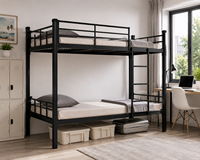 Lit superposé en métal pour adultes et enfants, lits superposés en acier robustes pour dortoirs, auberges, fournisseur de meubles de chambre à coucher