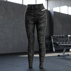 Leggings de yoga camouflage taille haute, longueur intégrale, en Spandex et Polyester, extensibles dans les quatre sens, avec taille élastique, pour femme - Product Image 4