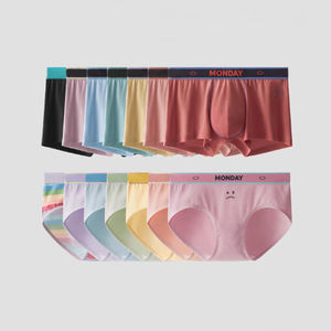 Premium femmes culottes & hommes Boxer slip coton Modal confortable Logo personnalisé ceinture élastique mode Couple correspondant sous-vêtements - Product Image 1