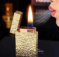 Briquet vintage créatif à commande vocale multifonctionnel au kérosène électrique coupe-vent écologique coffret cadeau cadeaux cigarette
