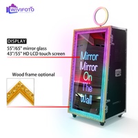Dropshipping Meilleur traditionnel populaire 65 pouces Portable Selfie Photo Booth Magic Photobooth Miroir pour la fête de mariage