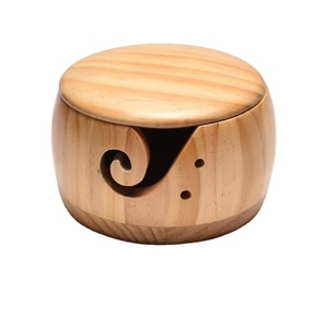 Organisateur de fibres fait main Tailai, bol artisanal en bois naturel, boîte de rangement pour outils de tricot, boîte à pelotes de <span class=keywords><strong>laine</strong></span>, rangement artisanal en bois écologique - Product Image 4