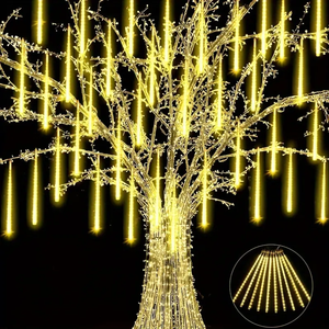 LED Meteor Shower Rain <strong>Lights</strong>, 8-Tube Blue/White Icicle <strong>Lights</strong>, Waterproof Outdoor Christmas Tree Decor <strong>Lights</strong> - Product Image 5